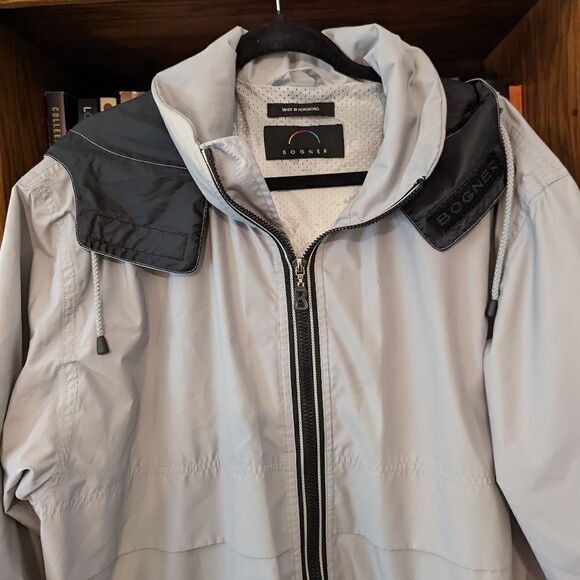 BOGNER sport grey and black hooded outer shell sz 12 nwot - Picture 3 of 7